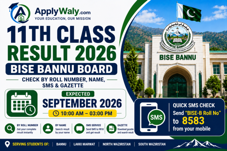 BISE Bannu 11th Class Result 2026 – Check by Roll Number, Name, SMS & Gazette