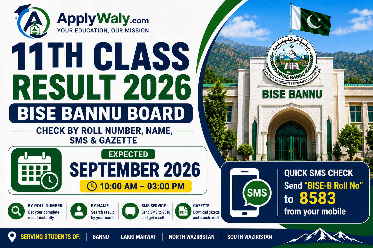 BISE Bannu 11th Class Result 2026