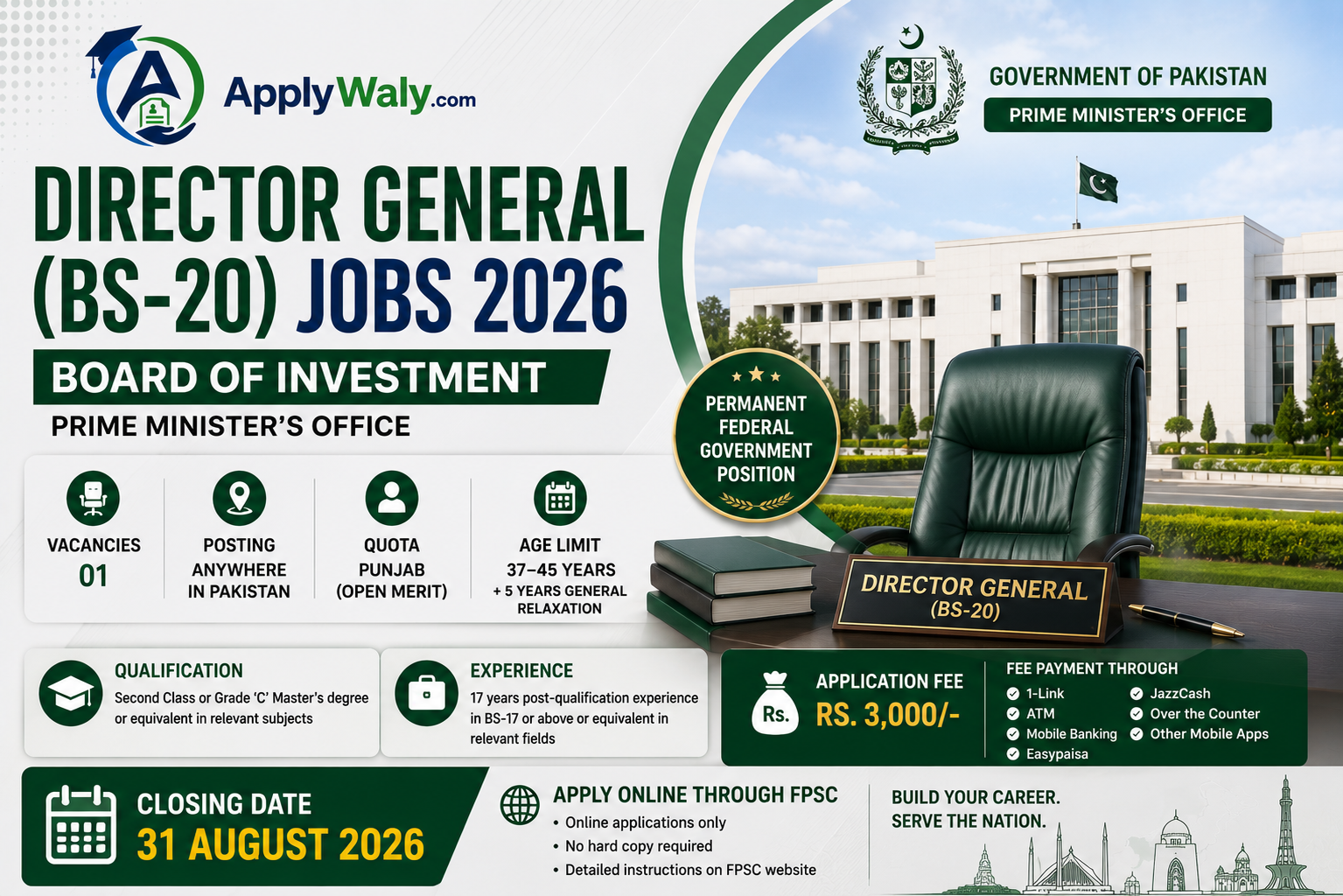 FGEI Director General Jobs 2026