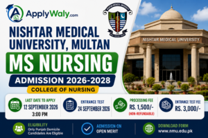 Nishtar Medical University MS Nursing Admission 2026-2028