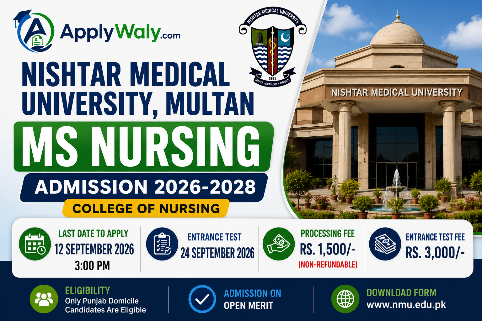 Nishtar Medical University MS Nursing Admission 2026